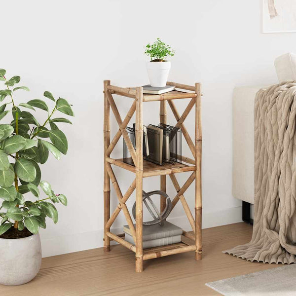 vidaXL Corner Shelf with 3 Tiers Square Bamboo