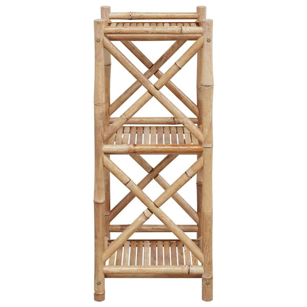 vidaXL Corner Shelf with 3 Tiers Square Bamboo