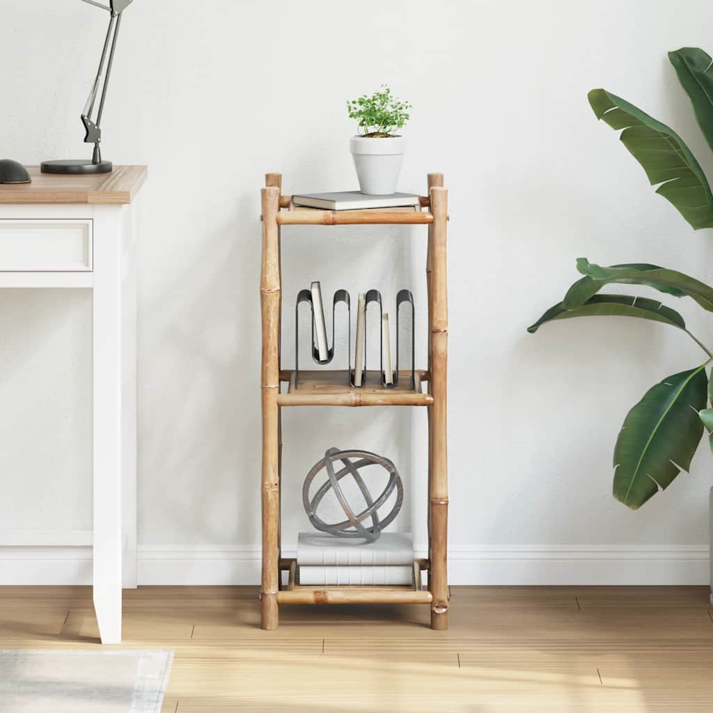 vidaXL Corner Shelf with 3 Tiers Square Bamboo