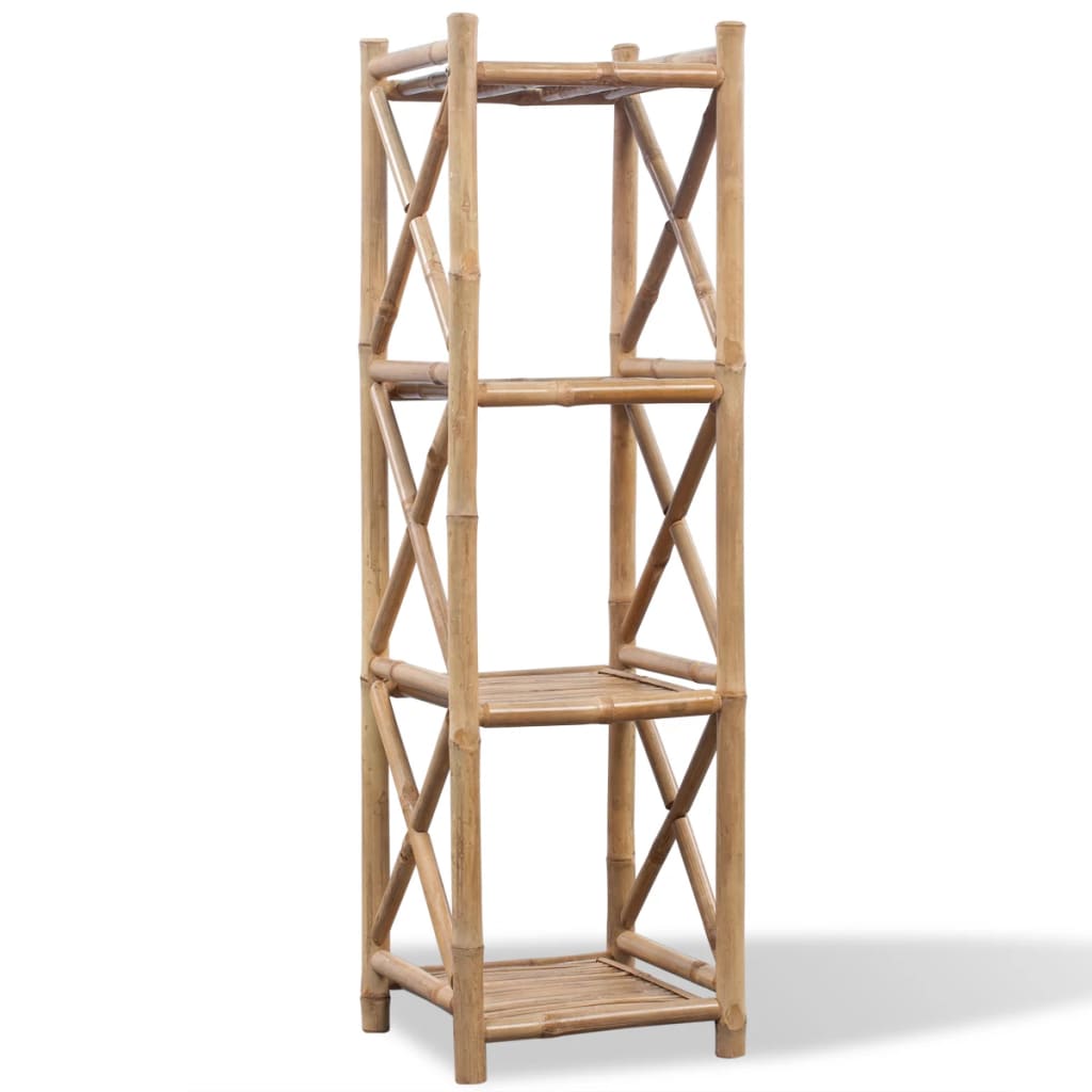 vidaXL Square 4-Tier Shelf Unit Bamboo