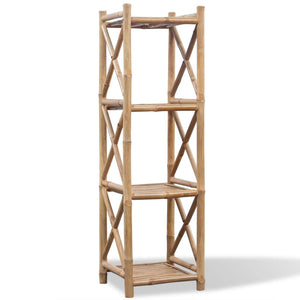 vidaXL Square 4-Tier Shelf Unit Bamboo