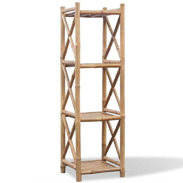 vidaXL Square 4-Tier Shelf Unit Bamboo