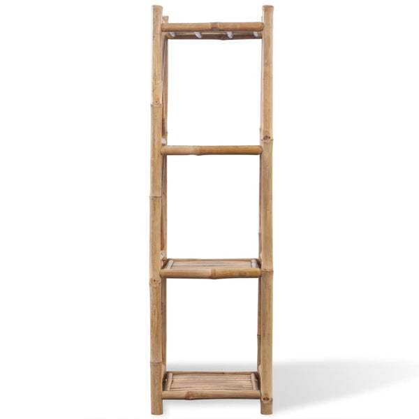 vidaXL Square 4-Tier Shelf Unit Bamboo