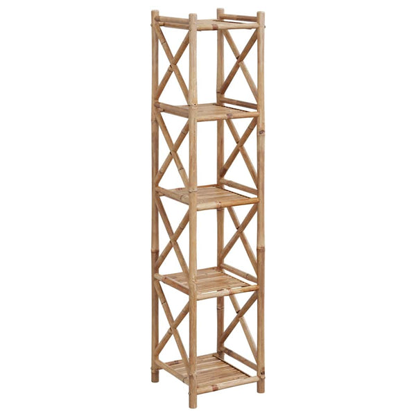 vidaXL 5-Tier Square Bamboo Shelf Unit