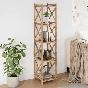 vidaXL 5-Tier Square Bamboo Shelf Unit