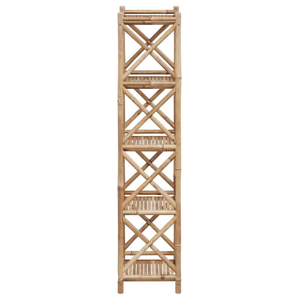 vidaXL 5-Tier Square Bamboo Shelf Unit