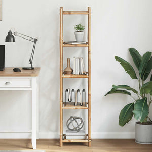vidaXL 5-Tier Square Bamboo Shelf Unit