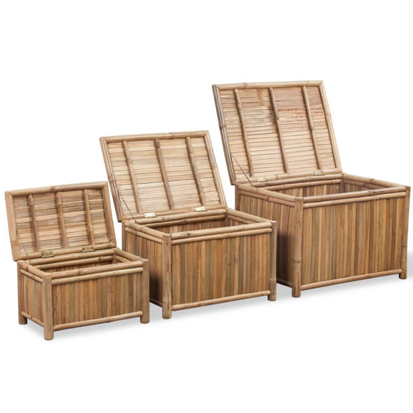 vidaXL Storage Chests 3 pcs Bamboo