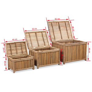 vidaXL Storage Chests 3 pcs Bamboo
