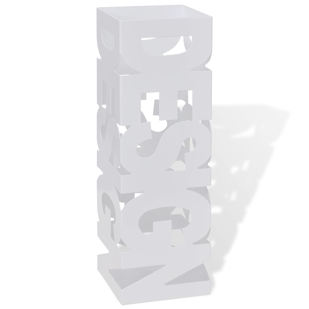 Umbrella Holder Umbrella Stand Walking Sticks Steel White Square 48.5 cm