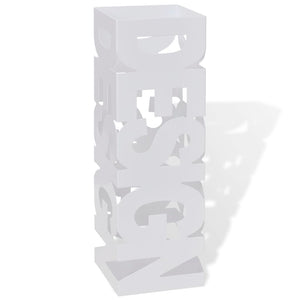Umbrella Holder Umbrella Stand Walking Sticks Steel White Square 48.5 cm