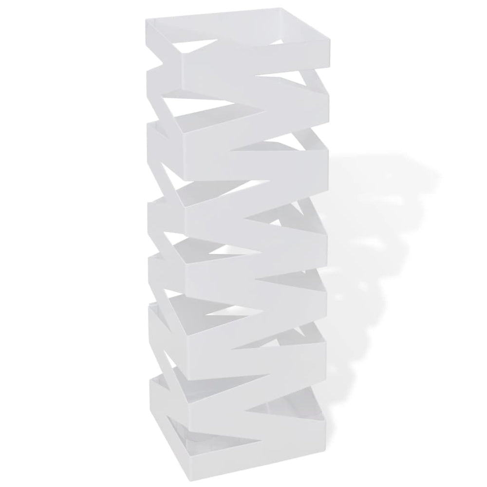 Umbrella Holder Umbrella Stand Walking Stick Holder Steel White Square 48.5 cm