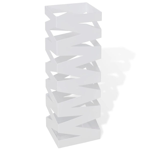 Umbrella Holder Umbrella Stand Walking Stick Holder Steel White Square 48.5 cm