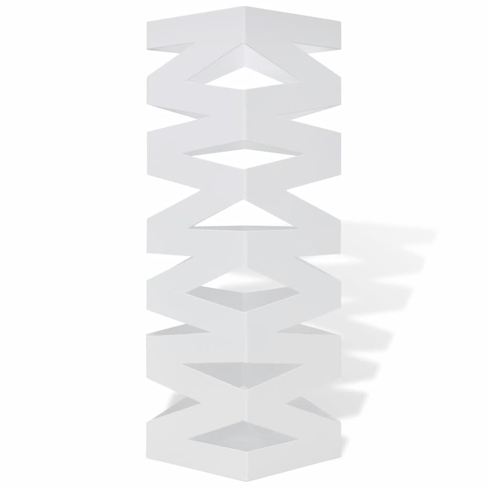 Umbrella Holder Umbrella Stand Walking Stick Holder Steel White Square 48.5 cm
