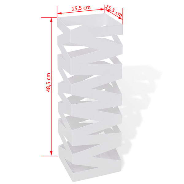 Umbrella Holder Umbrella Stand Walking Stick Holder Steel White Square 48.5 cm