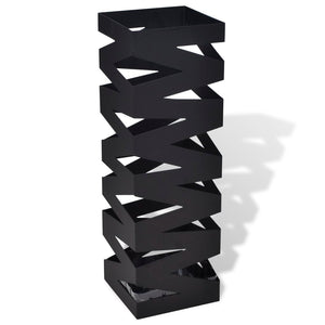 Umbrella Stand Umbrella Holder Walking Stick Steel Black Square 48.5 cm