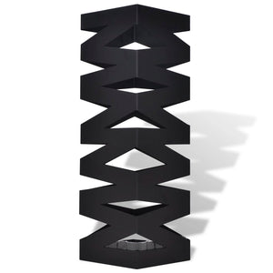 Umbrella Stand Umbrella Holder Walking Stick Steel Black Square 48.5 cm