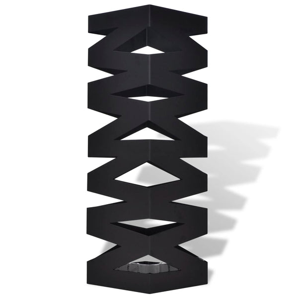 Umbrella Stand Umbrella Holder Walking Stick Steel Black Square 48.5 cm