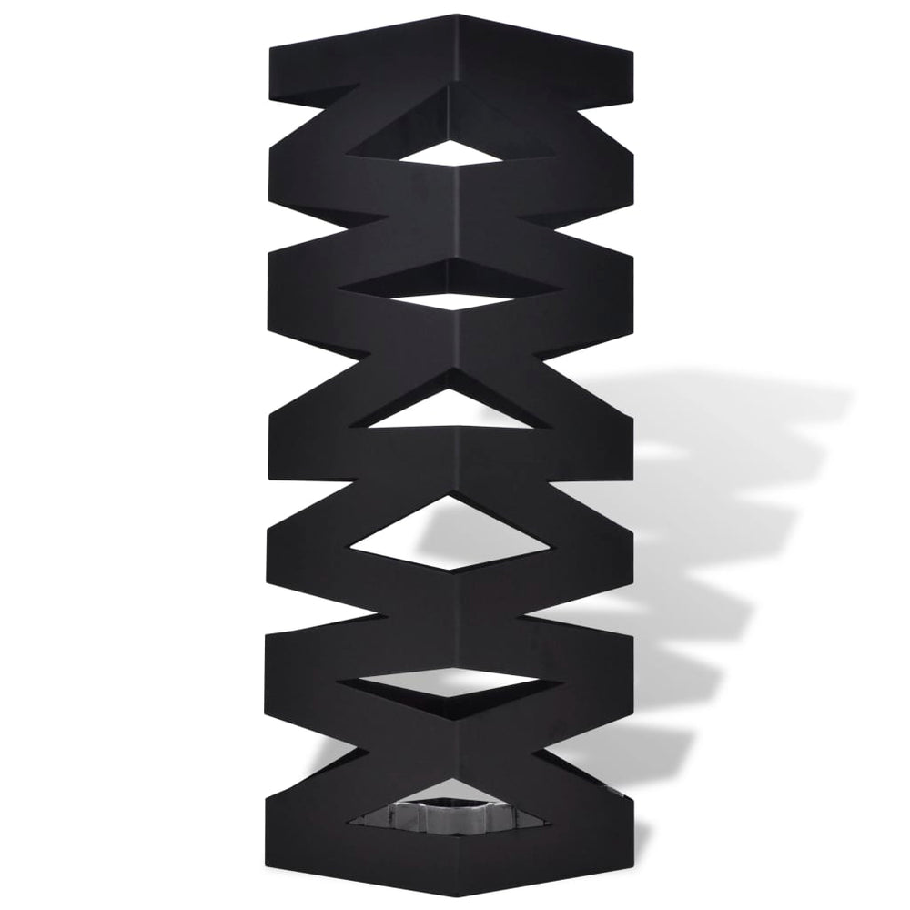 Umbrella Stand Umbrella Holder Walking Stick Steel Black Square 48.5 cm