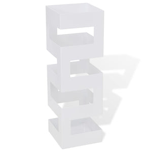 Umbrella Stand Umbrella Holder Walking Stick Steel Square White 48.5 cm