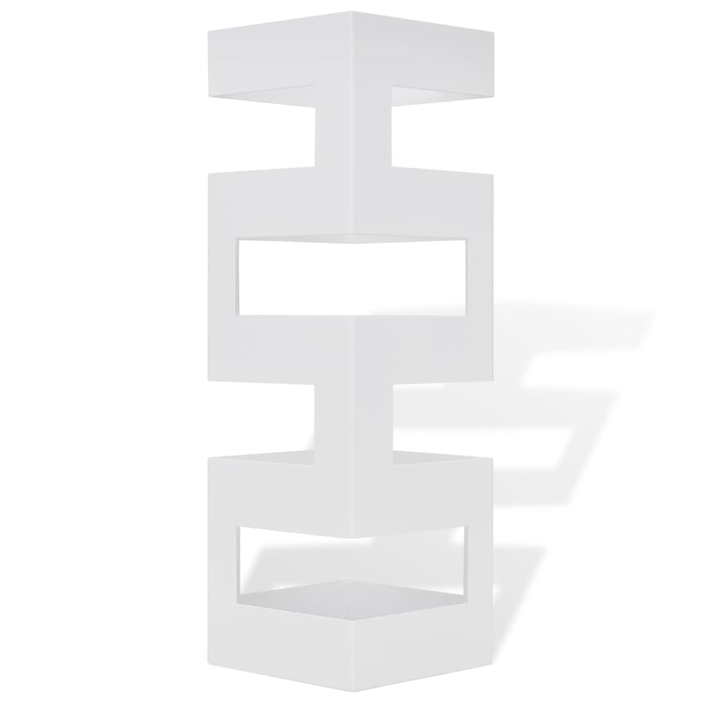 Umbrella Stand Umbrella Holder Walking Stick Steel Square White 48.5 cm