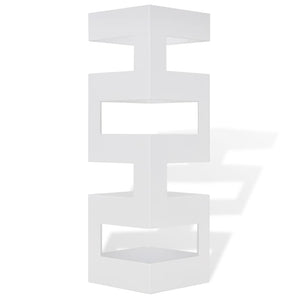 Umbrella Stand Umbrella Holder Walking Stick Steel Square White 48.5 cm