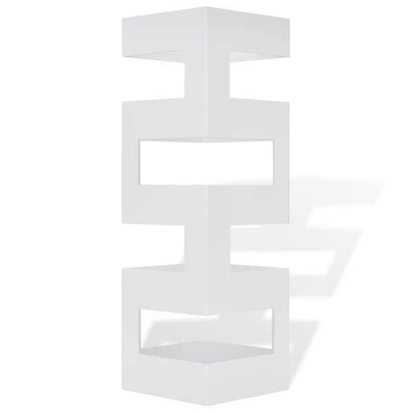 Umbrella Stand Umbrella Holder Walking Stick Steel Square White 48.5 cm