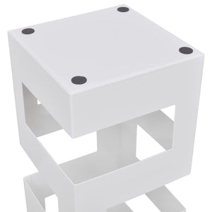Umbrella Stand Umbrella Holder Walking Stick Steel Square White 48.5 cm