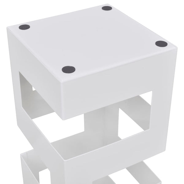 Umbrella Stand Umbrella Holder Walking Stick Steel Square White 48.5 cm