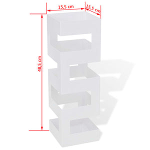 Umbrella Stand Umbrella Holder Walking Stick Steel Square White 48.5 cm