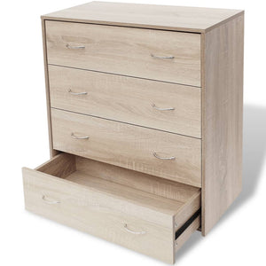vidaXL Chest of Drawers with 4 Drawers 60×30.5×71 cm Oak Brown