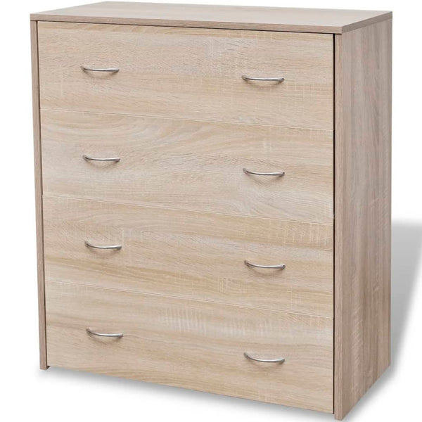 vidaXL Chest of Drawers with 4 Drawers 60×30.5×71 cm Oak Brown
