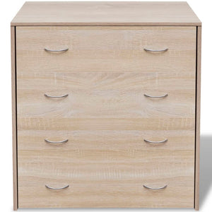 vidaXL Chest of Drawers with 4 Drawers 60×30.5×71 cm Oak Brown