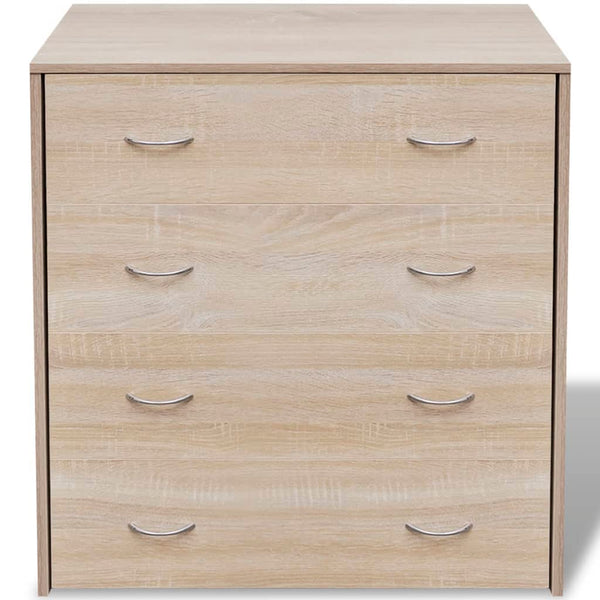 vidaXL Chest of Drawers with 4 Drawers 60×30.5×71 cm Oak Brown
