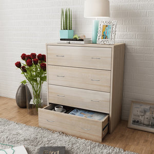vidaXL Chest of Drawers with 4 Drawers 60×30.5×71 cm Oak Brown