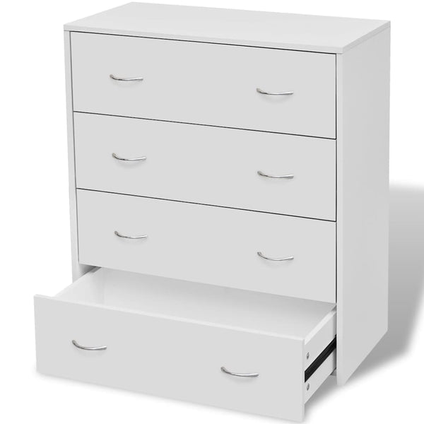 vidaXL Chest of Drawers with 4 Drawers 60x30.5x71 cm White