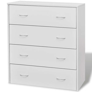 vidaXL Chest of Drawers with 4 Drawers 60x30.5x71 cm White