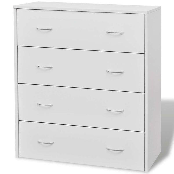 vidaXL Chest of Drawers with 4 Drawers 60x30.5x71 cm White