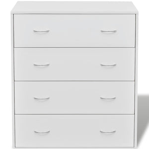 vidaXL Chest of Drawers with 4 Drawers 60x30.5x71 cm White