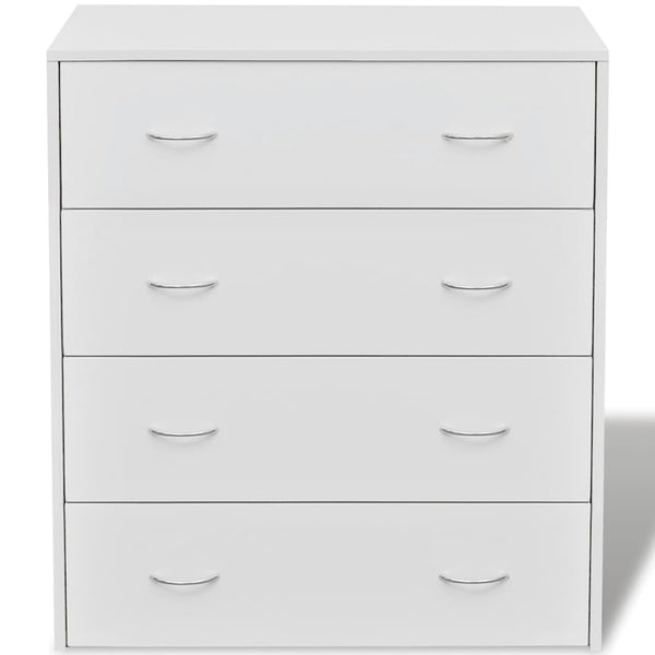 vidaXL Chest of Drawers with 4 Drawers 60x30.5x71 cm White