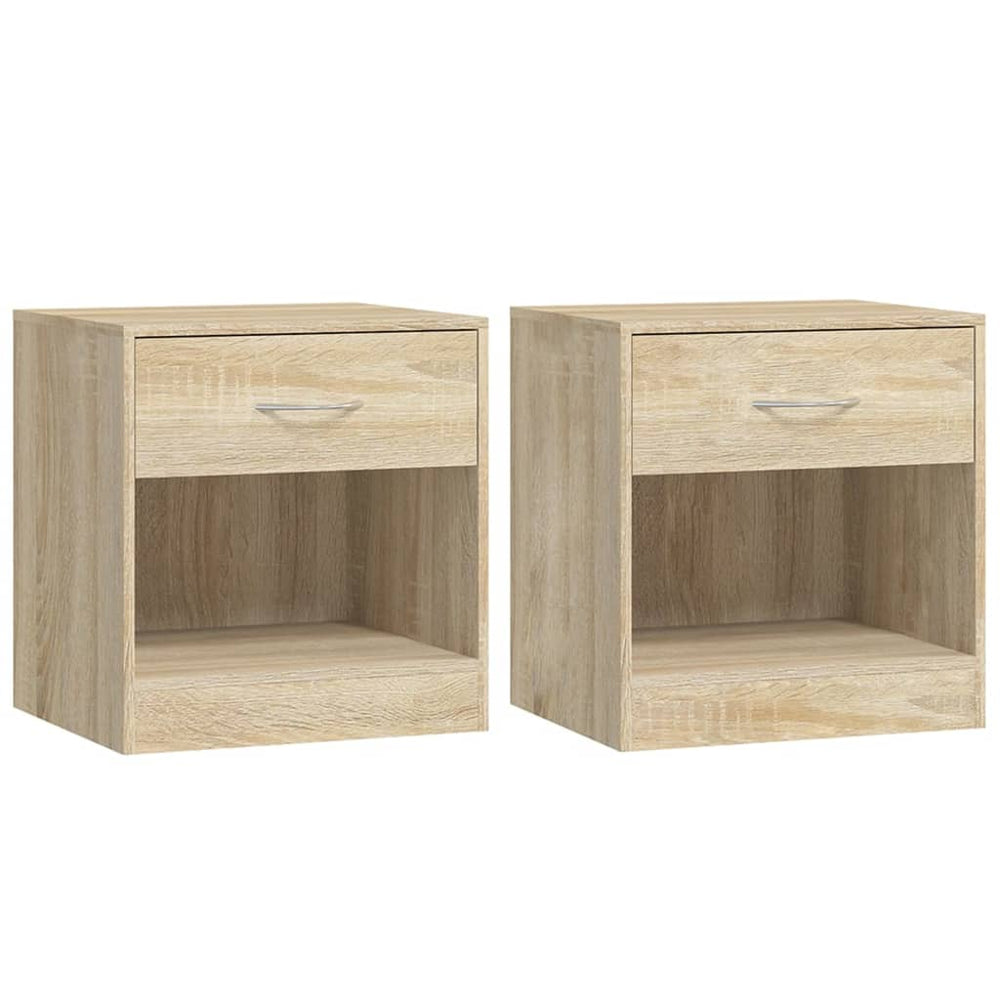 vidaXL Nightstands 2 pcs with Drawer Oak-Colored