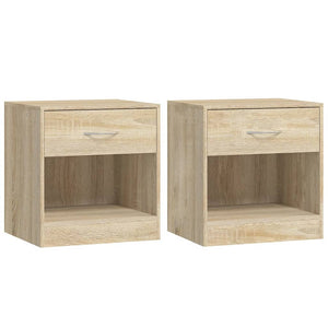 vidaXL Nightstands 2 pcs with Drawer Oak-Colored
