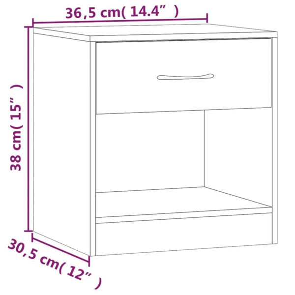 vidaXL Nightstands 2 pcs with Drawer Oak-Colored