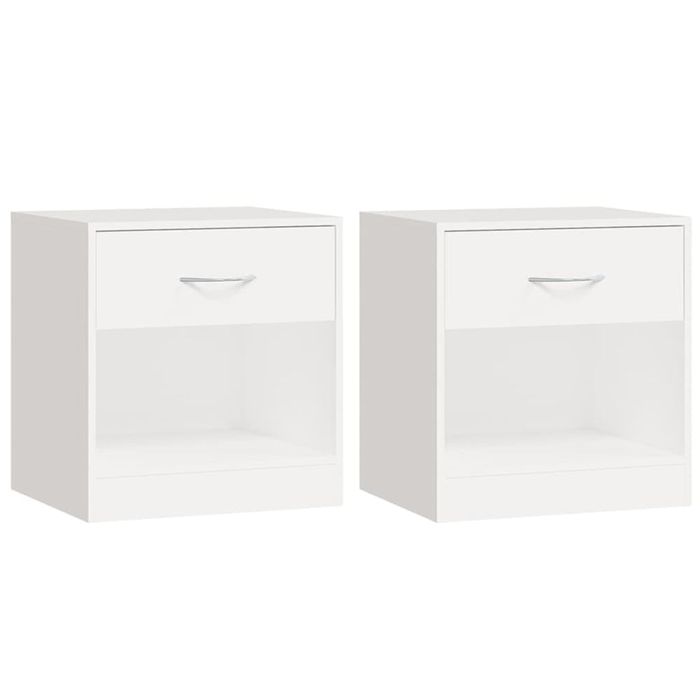 vidaXL Nightstands 2 pcs. with Drawer White