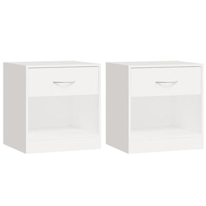 vidaXL Nightstands 2 pcs. with Drawer White