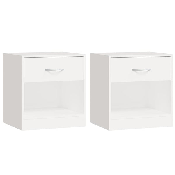 vidaXL Nightstands 2 pcs. with Drawer White