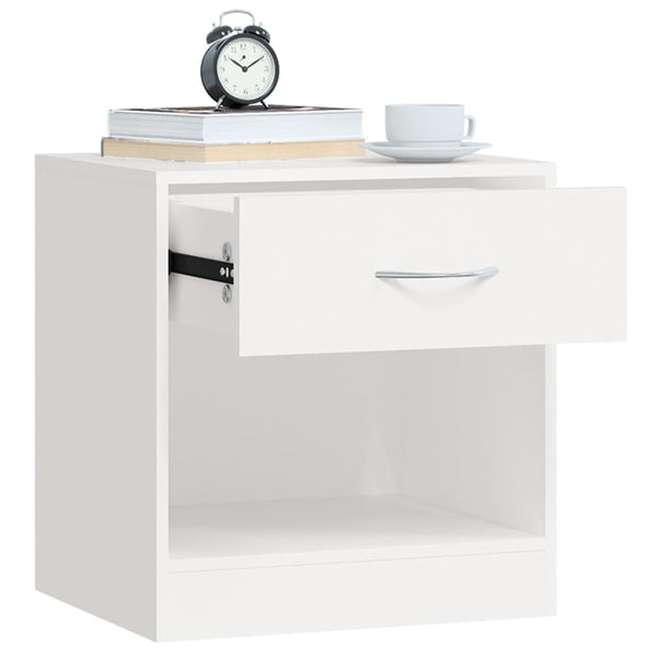 vidaXL Nightstands 2 pcs. with Drawer White