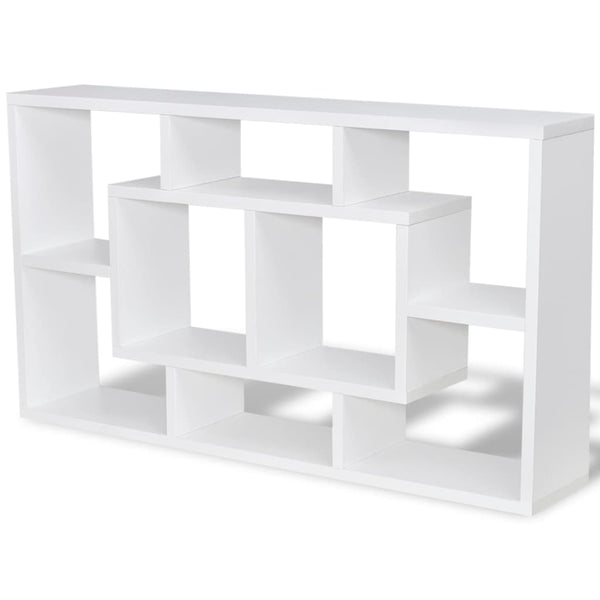 Wall-mounted hanging shelf with 8 compartments, white
