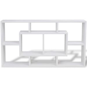 Wall-mounted hanging shelf with 8 compartments, white