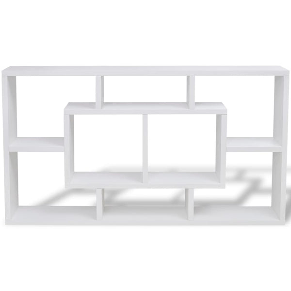 Wall-mounted hanging shelf with 8 compartments, white